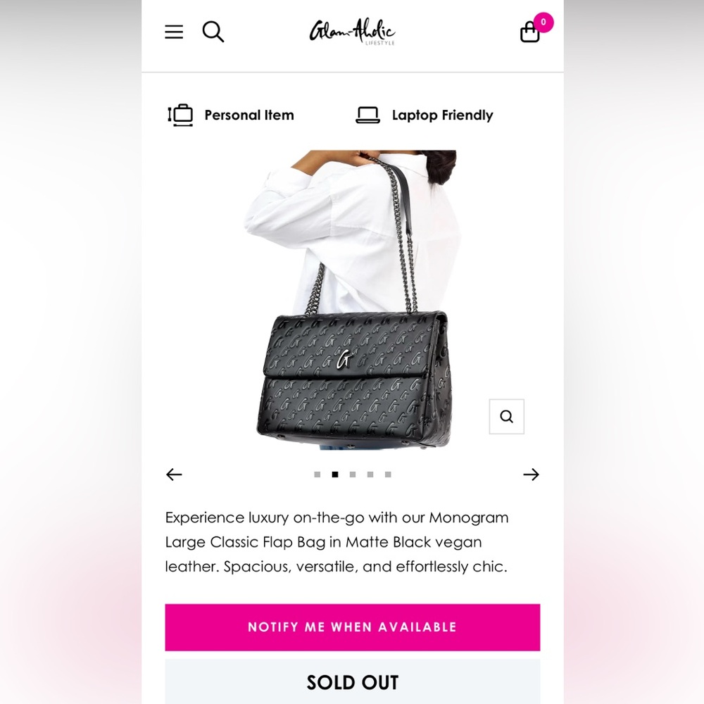 Glamaholic Large Monogram Flap Bag